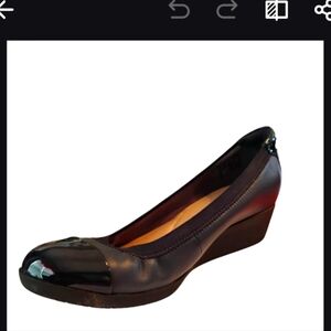 Clarks Elegant Black Wedge Shoes